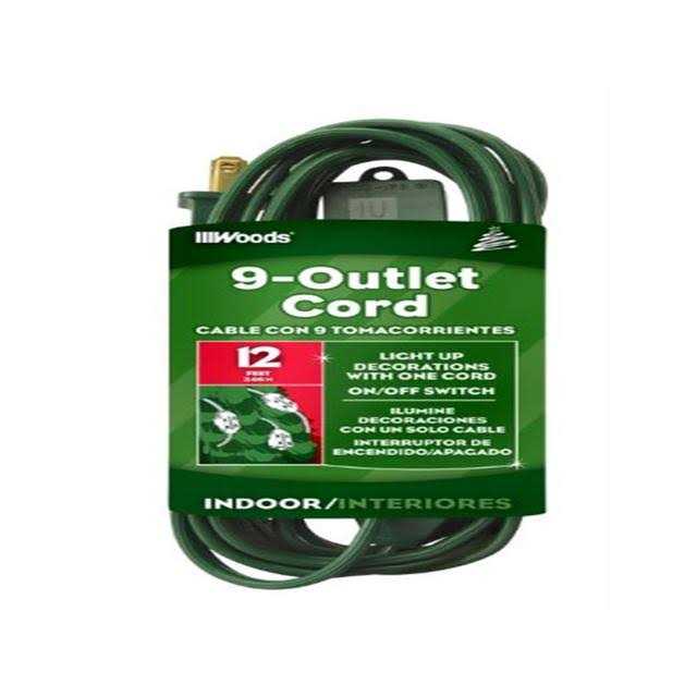 Woods 12 ft. Multi-Outlet Indoor Extension Cord - Cheap Fitting