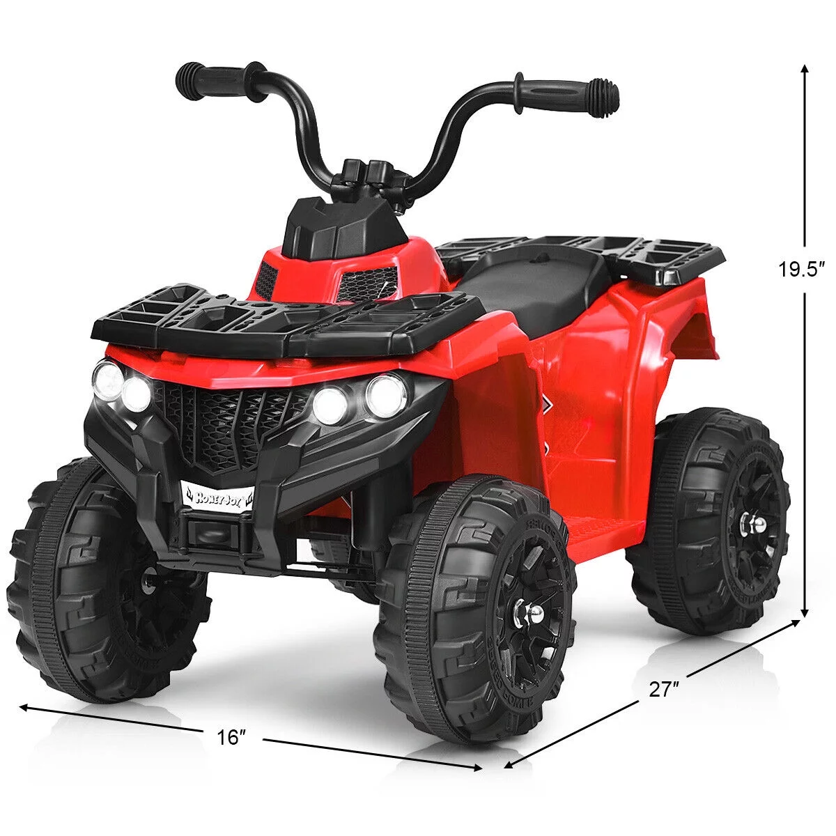 Gymax 6V Battery Powered Kids Ride On ATV 4-Wheeler Quad w/ MP3 & LED Headlight Red - Cheap Fitting