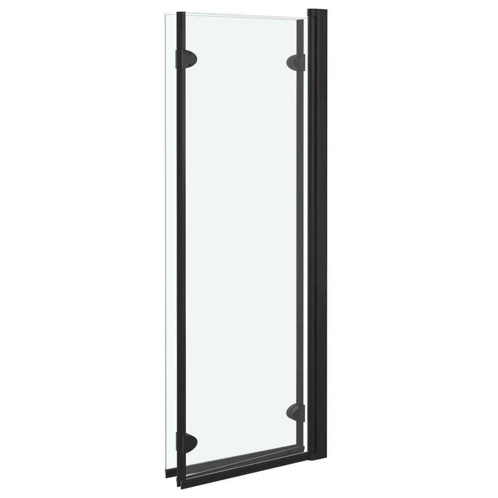 vidaXL Folding Shower Enclosure 3 Panels ESG 51.2×54.3 Black - Cheap Fitting