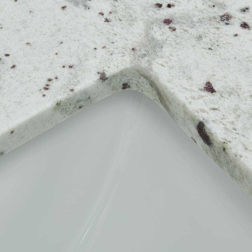 TILE & Top 43 in. W x 22 in. D x .75 H Granite Vanity Top in Glacier White with White Basin - Cheap Fitting