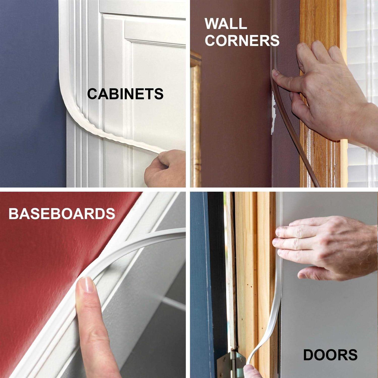 InstaTrim 1/2 inch (Covers 1/4 inch Gap) Flexible, Self-Adhesive, Caulk and Trim Strips for Floors, Countertops and More (Black, 2 Pack, 10ft Each) - Cheap Fitting