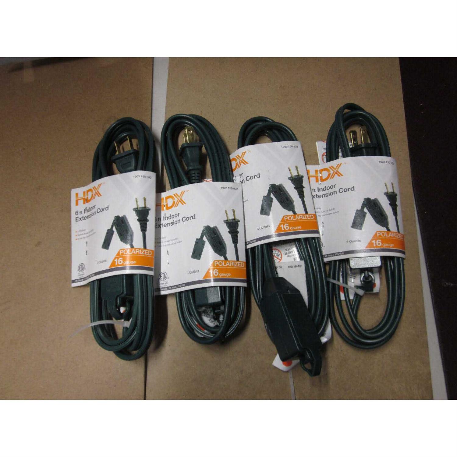 HDX 6 ft. 16/2-Gauge Green Cube Tap Extension Cord - Cheap Fitting