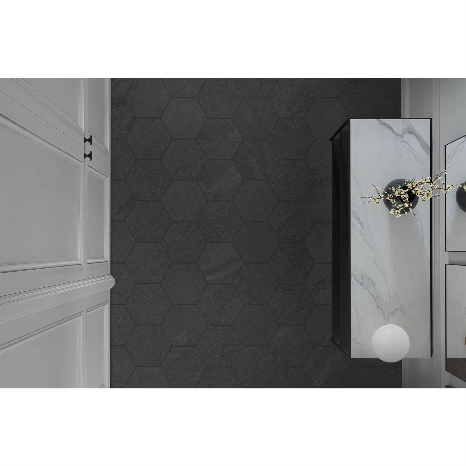 Satori Gios Hexagon 8-in x 10-in Matte Porcelain Floor and Wall Tile 1001 - Cheap Fitting