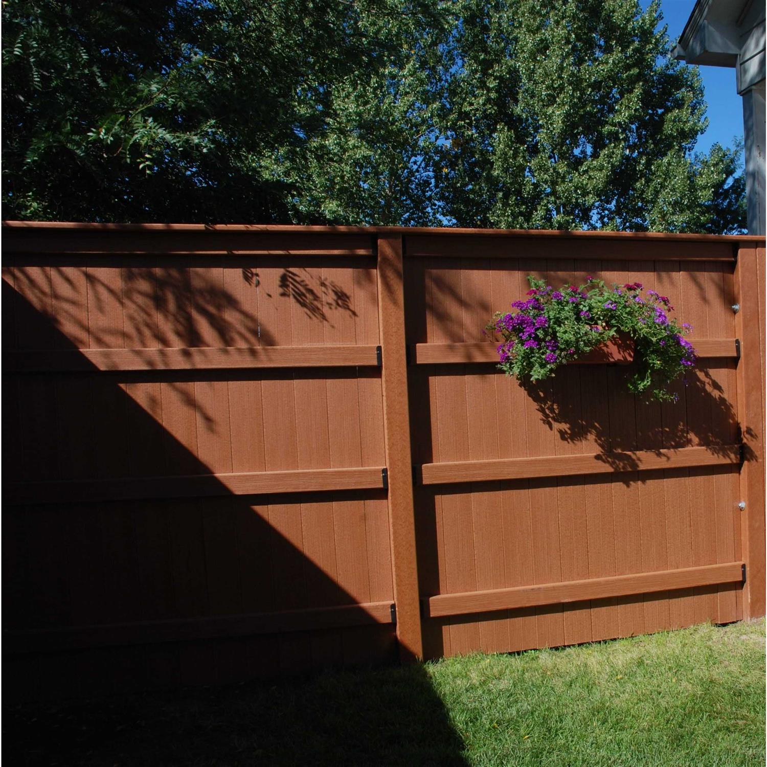 Unbranded 3/8 in. x 3-1/2 in. x 5 ft. 9 in. Rosewood Wood Grain Embossed Composite Dog Ear Fence Picket - Cheap Fitting