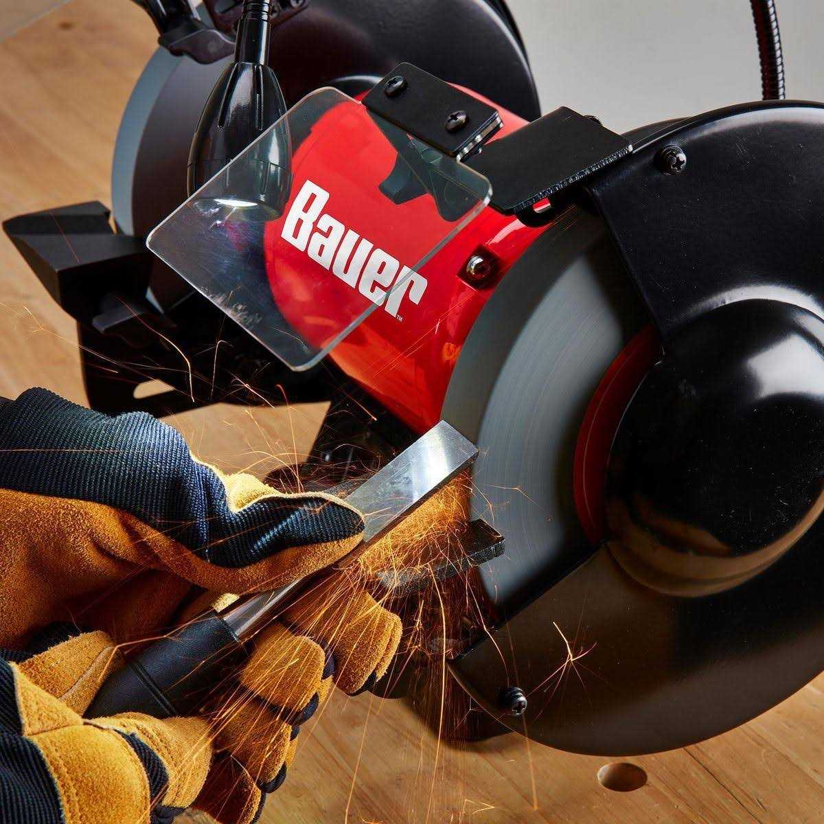 Bauer 8 in. Bench Grinder with LED Light - Cheap Fitting