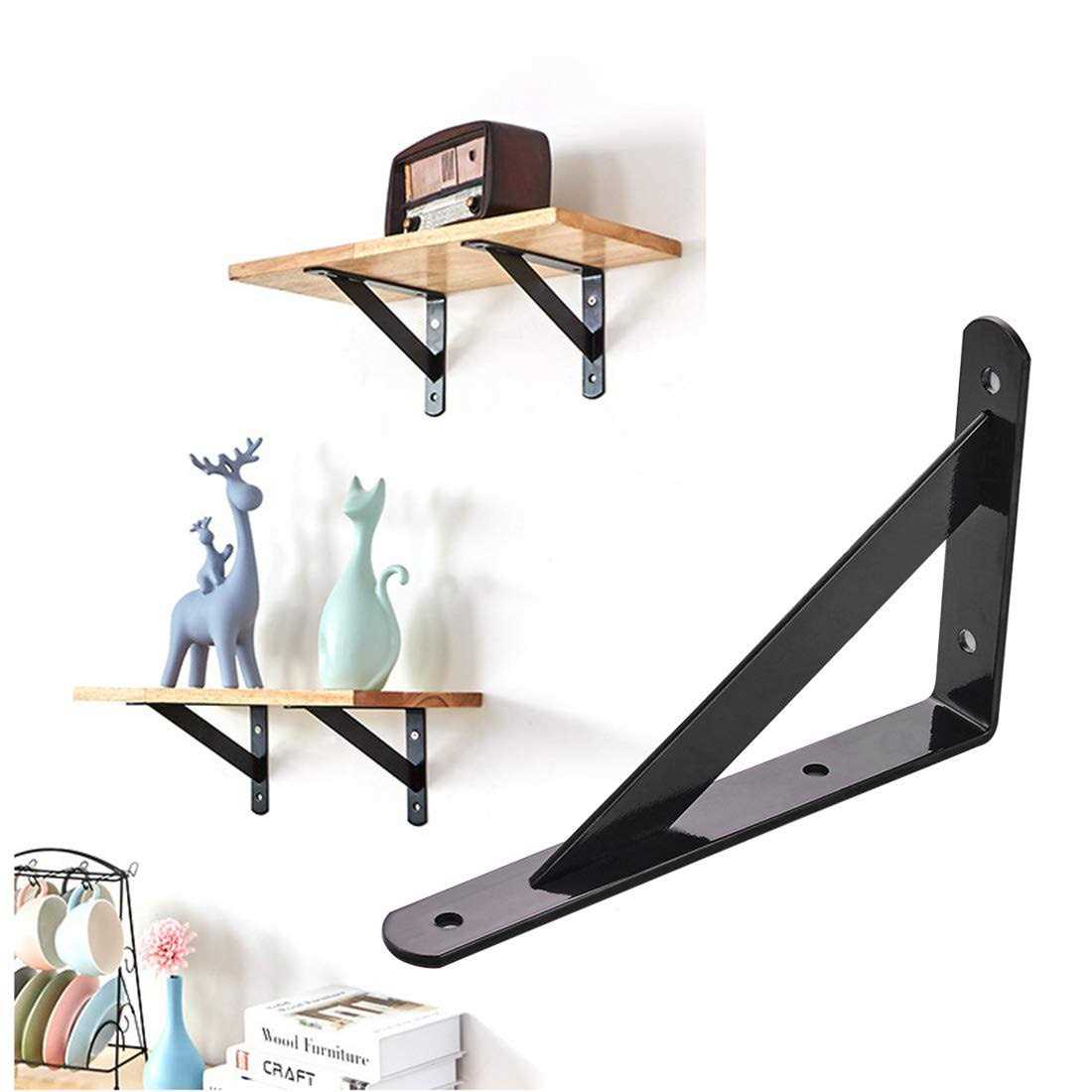 8Pcs Shelf Brackets Heavy Duty Triangle Shelving Brackets Right Angle Wall Mounted Shelf Supporters - Cheap Fitting