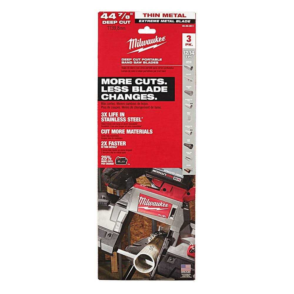 Milwaukee 48-39-0609 3PK Extreme Thick Metal Band Saw Blades Compact - Cheap Fitting