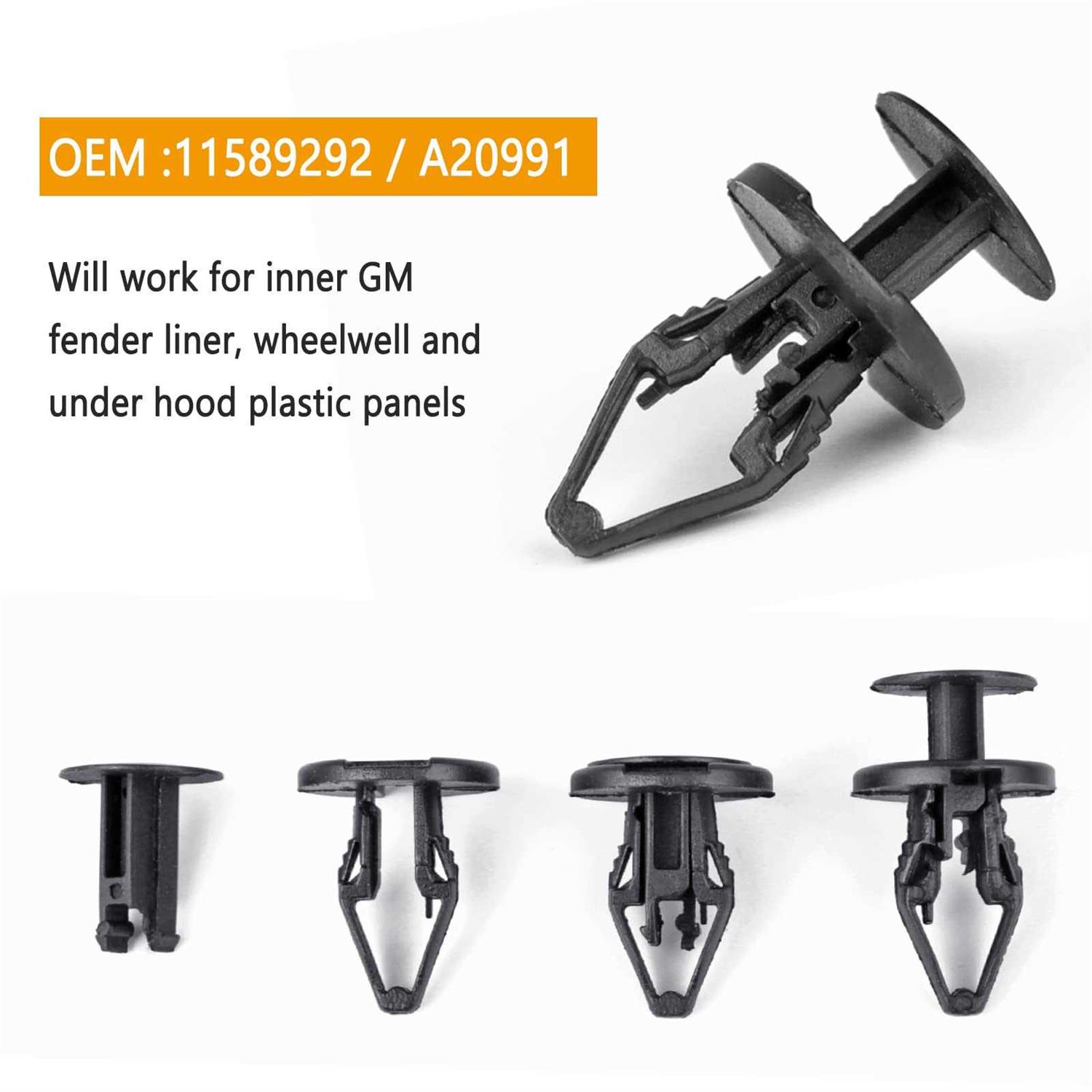UNIGT 3 in 1 GM A20991 Fender Liner Clips Compatible with 11589292 Bumper Fastener Rivet 21030249 Door Trim Panel 1605396/1595864 GMC Trucks Buick - Cheap Fitting