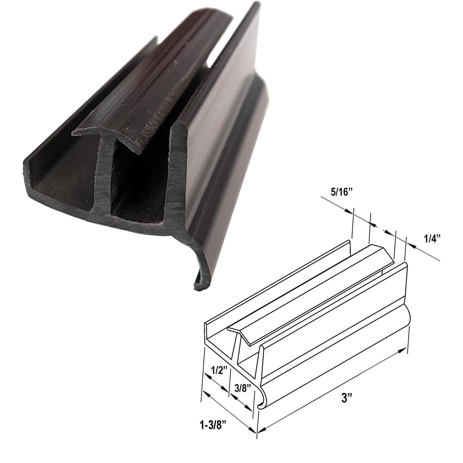 Gordon Glass Sliding Shower Door Bottom Guide 1-3/8 inch Wide x 3 inch Long - Cheap Fitting