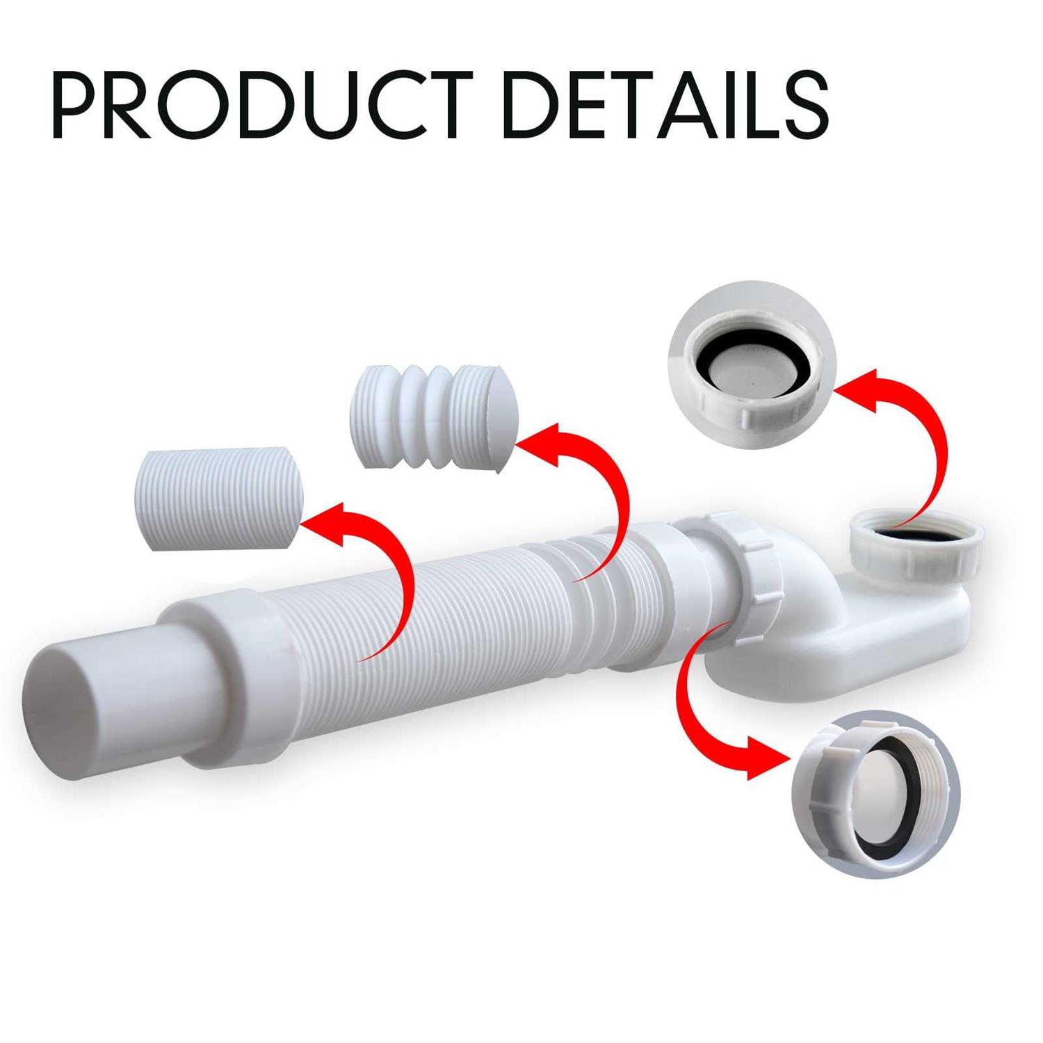 Bathtub Shower Drain Pipe Low Profile Flat 1 1/2 P Trap Kit - Cheap Fitting