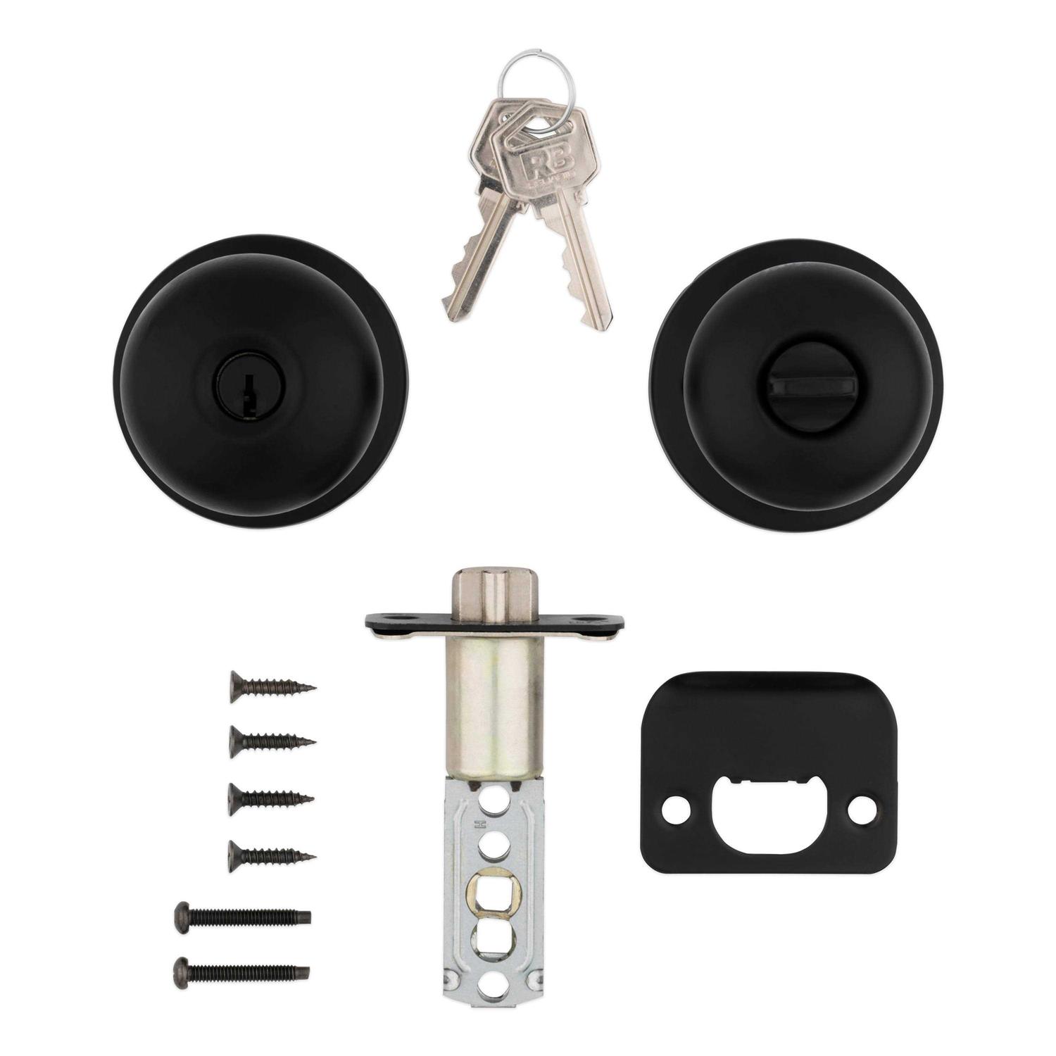 ReliaBilt Baron Matte Keyed Entry Door Knob 93580-012 - Cheap Fitting