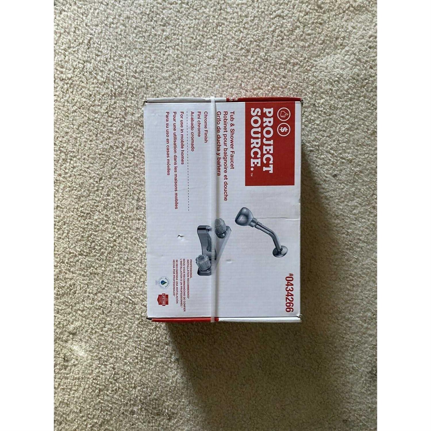 Project Source Chrome 2-Handle Bathtub and Shower Faucet with Valve F201E510CP - Cheap Fitting