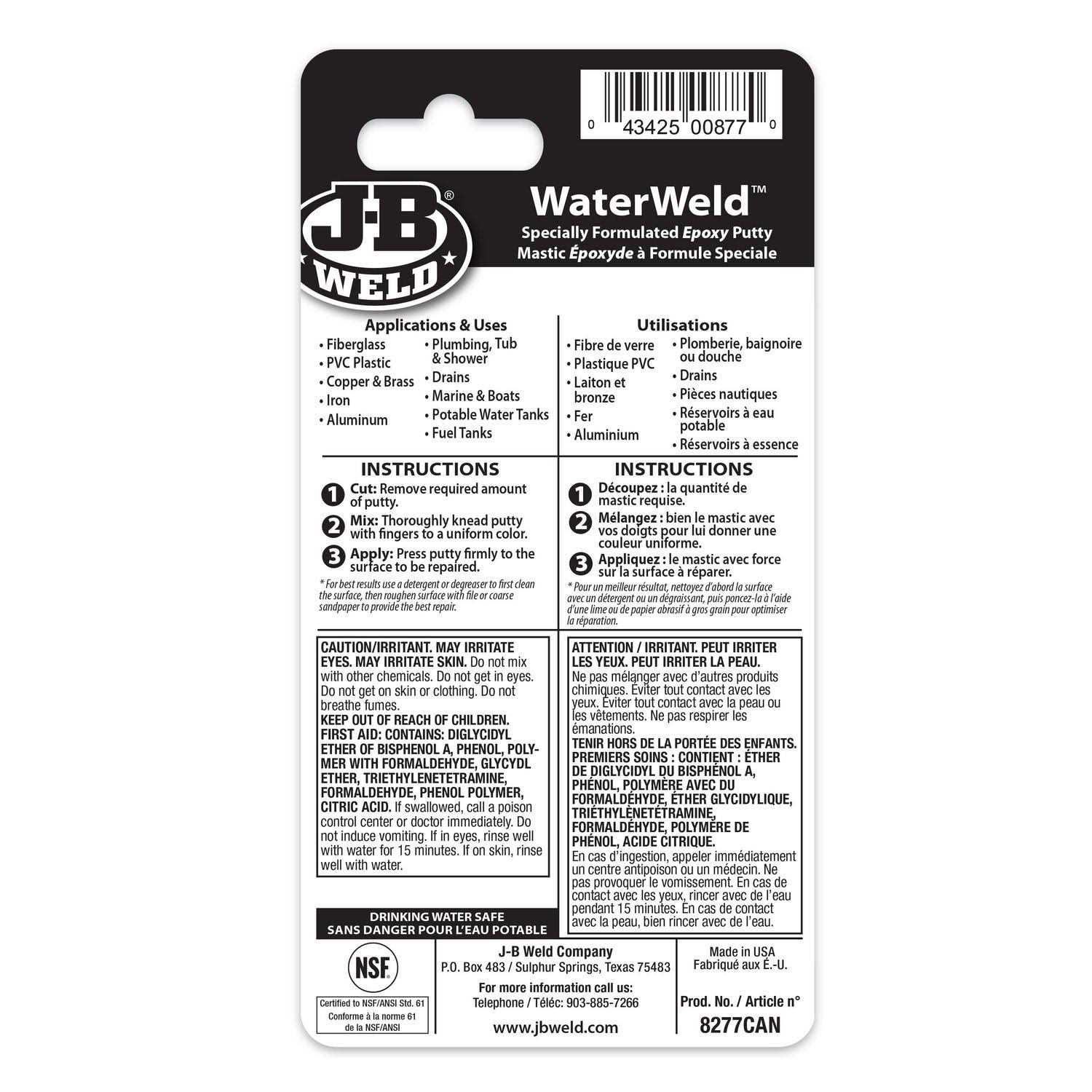 J-b Weld 8277 WaterWeld Epoxy Putty Stick - Cheap Fitting