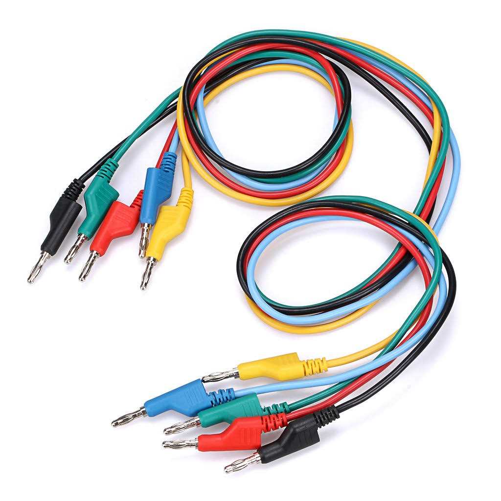 Sumnacon 5pcs Banana to Banana Plug Test Lead Set 4mm Stackable Banana Plug Wire Test cable Lead for Multimeter - Cheap Fitting