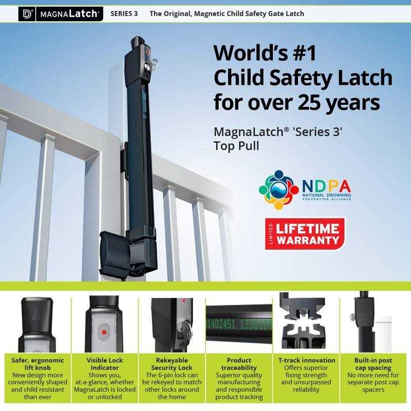 MagnaLatch Top Pull Pool Safety Gate Latch ML3TPKA - Cheap Fitting