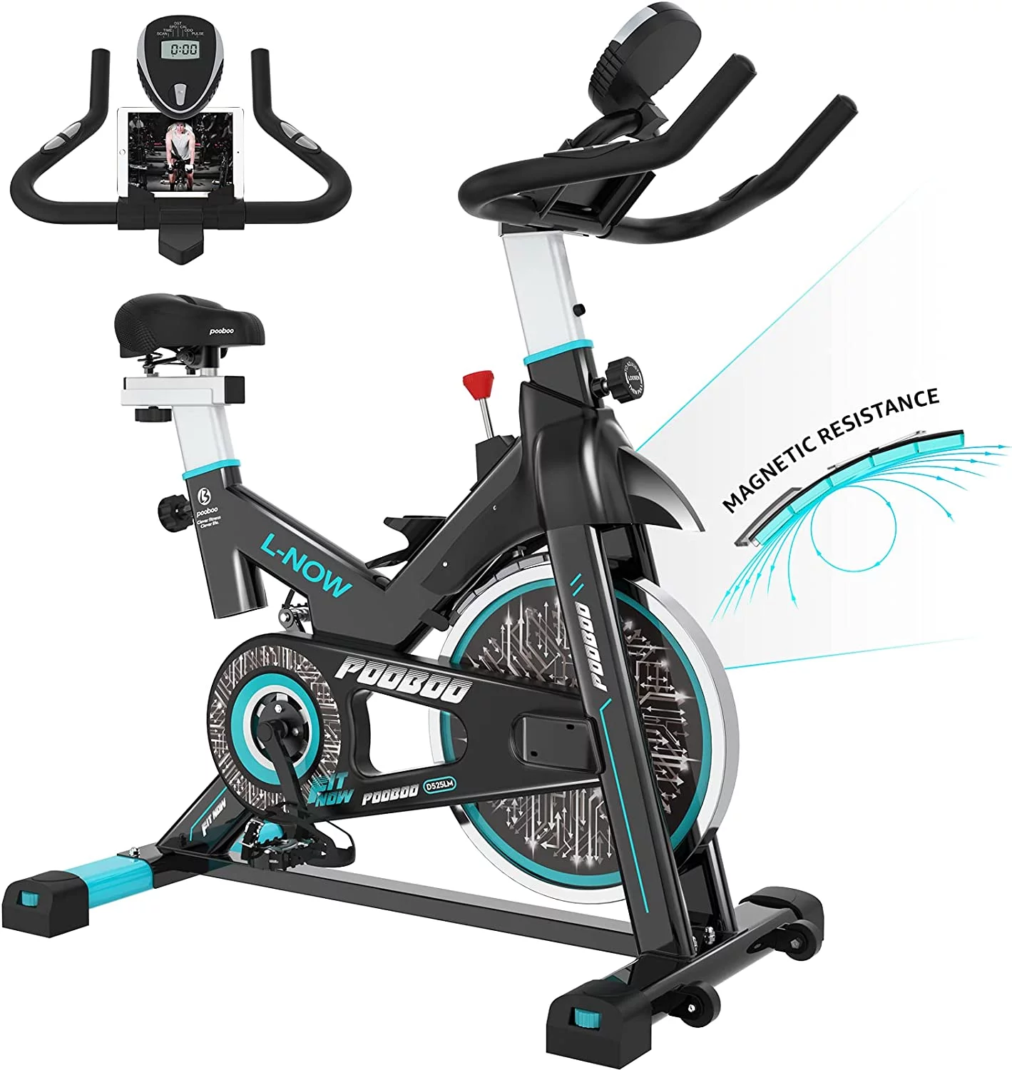 pooboo Exercise Bike Magnetic Resistance Indoor Cycling Bike for Home Cardio Workout Cycle Bike Training 360lbs - Cheap Fitting