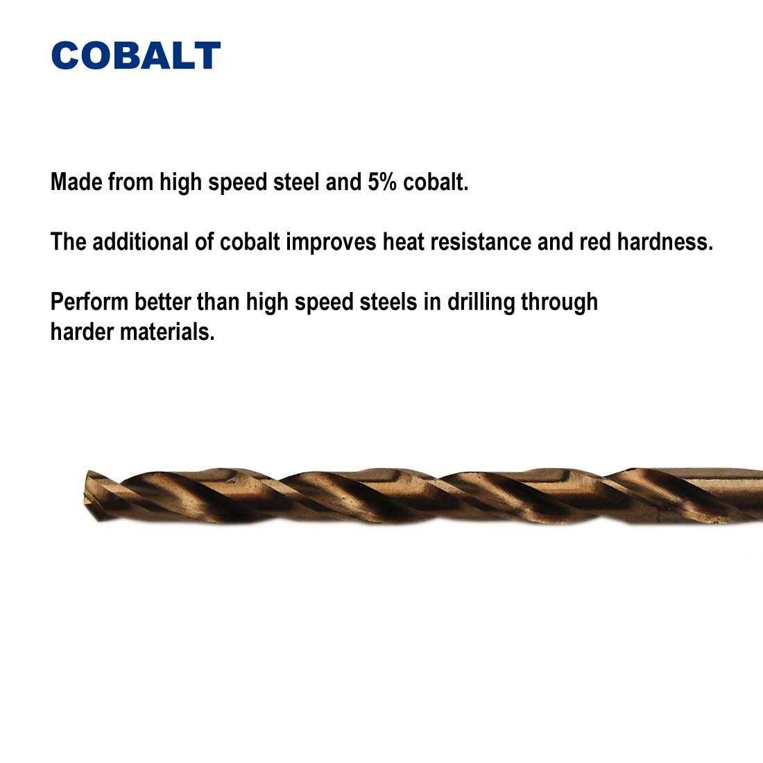 Drill Hulk Cobalt Steel M35 Jobber Length Twist Drill Bits for Hard Metal - Cheap Fitting