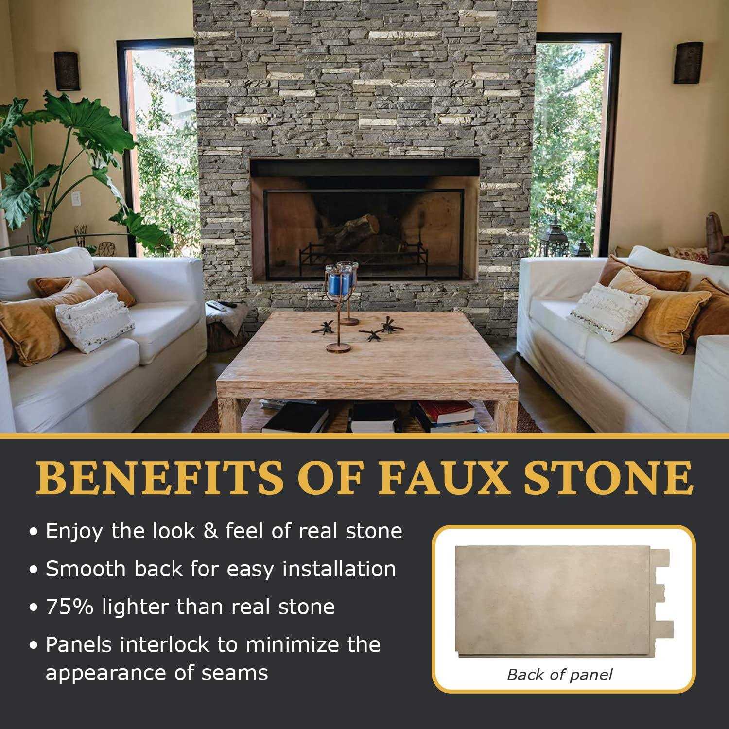AZ Faux Faux Stacked Stone 3D Textured Wall Panel Sample Sedona 8 inchL x 8 inchH - Cheap Fitting