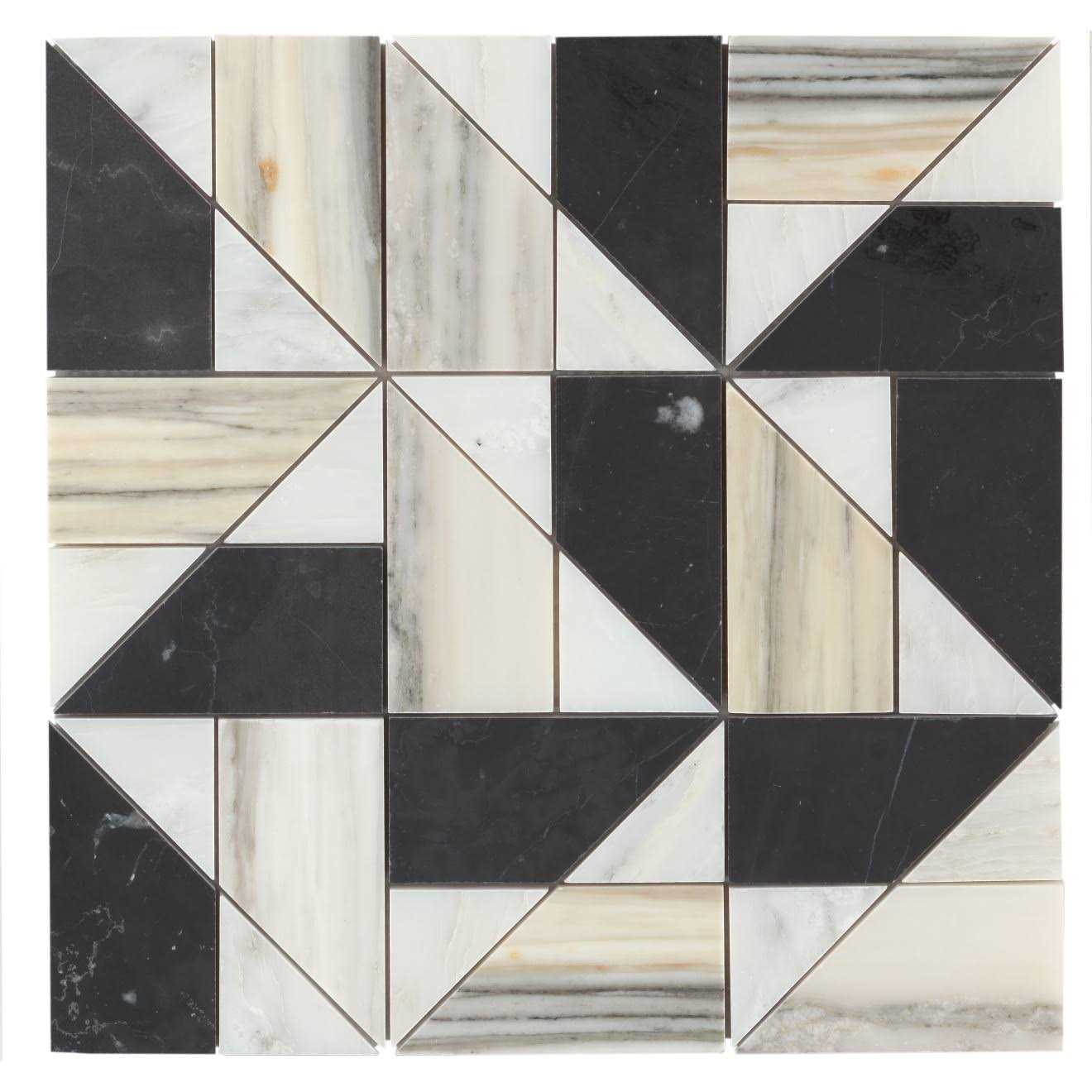 Modni Quin Honed Marble Mosaic Tile Blend By Bedrosian Tile & Stone - Cheap Fitting
