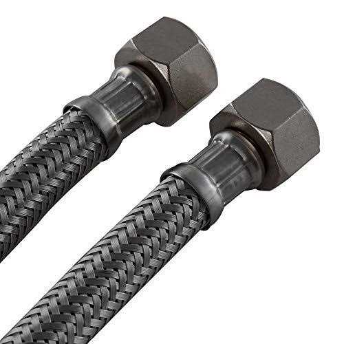 Homevacious Long Bathroom Kitchen Faucet Connector Braided Supply Hose 3/8-Inch Female Compression Stainless Steel - Cheap Fitting