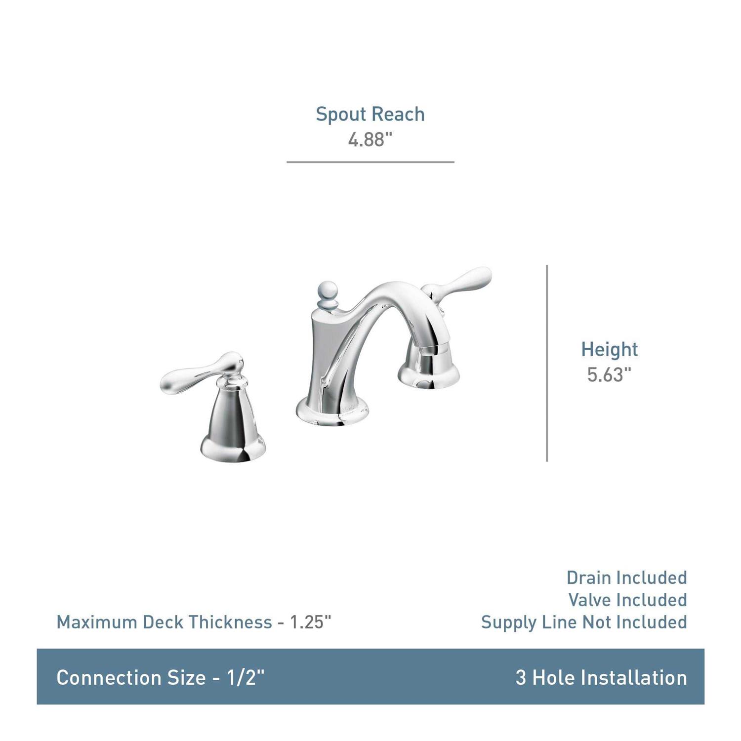 Moen WS84440 Caldwell Bathroom Faucet Chrome - Cheap Fitting