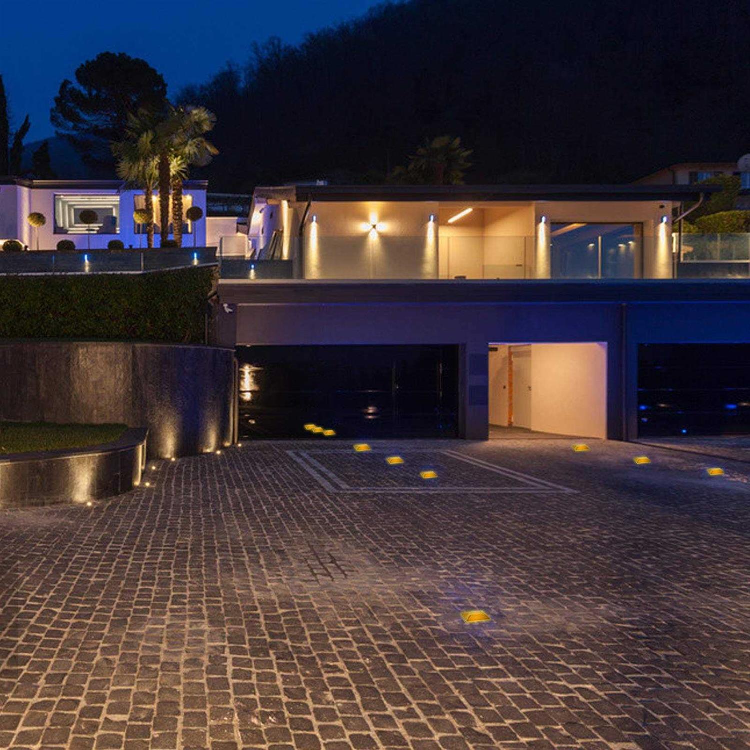 shanqian 12 Pack Commercial Reflective Road Pavement Marker 4 by 4 inch Road Reflectors - Cheap Fitting