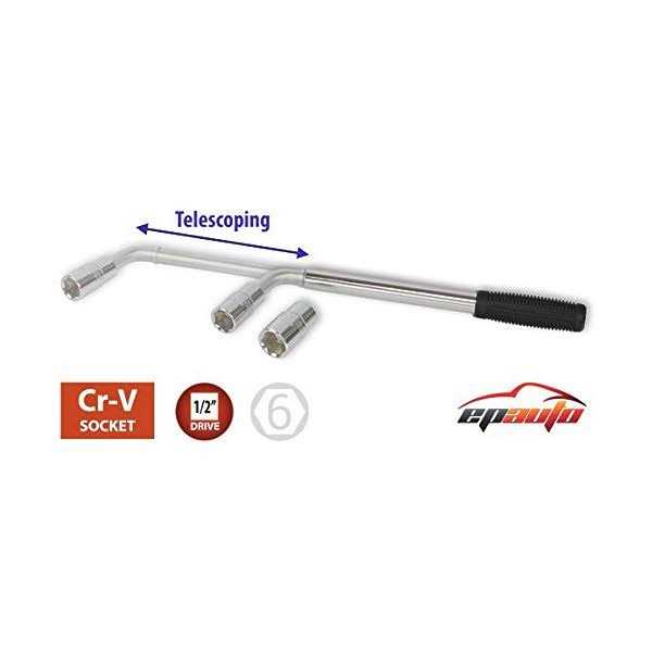 Epauto Telescoping Lug Wrench Wheel Wrench with Cr-v Sockets - Cheap Fitting