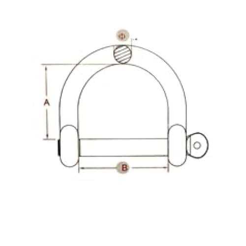 Stainless Steel 316 Wide D Shackle - Cheap Fitting