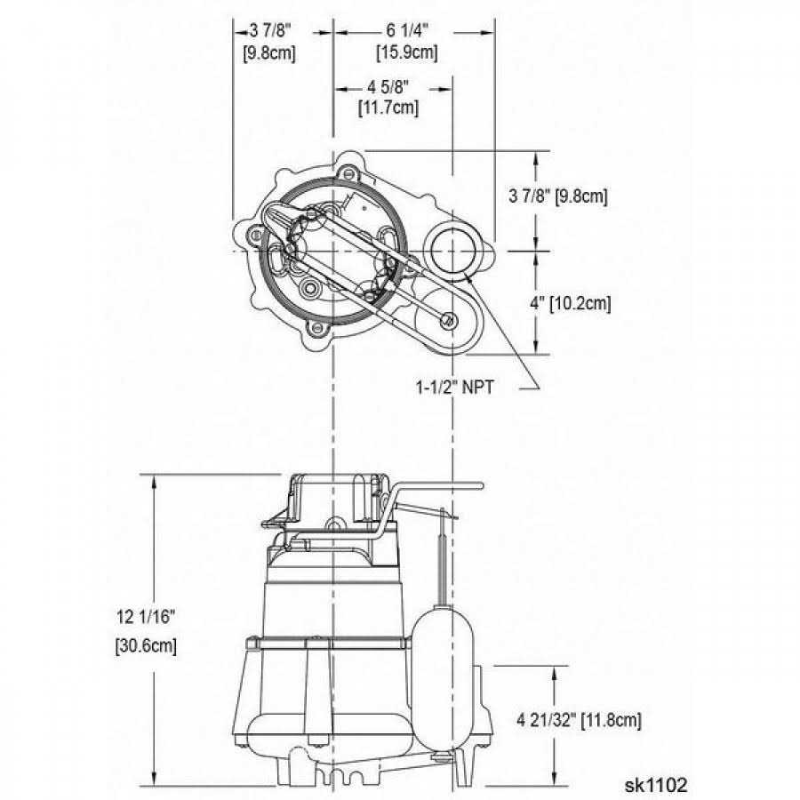 Zoeller HP 1/2,Sump Pump,Vertical Float 98-0077 - Cheap Fitting