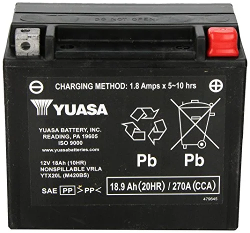 Yuasa YTX20L AGM Maintenance Free Battery (YUAM420BS) - Cheap Fitting