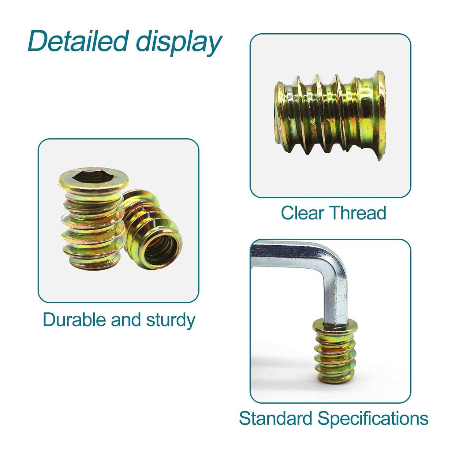 Threaded Inserts 40PCS M6x20mm Threaded Inserts for Wood,Wood Inserts - Cheap Fitting