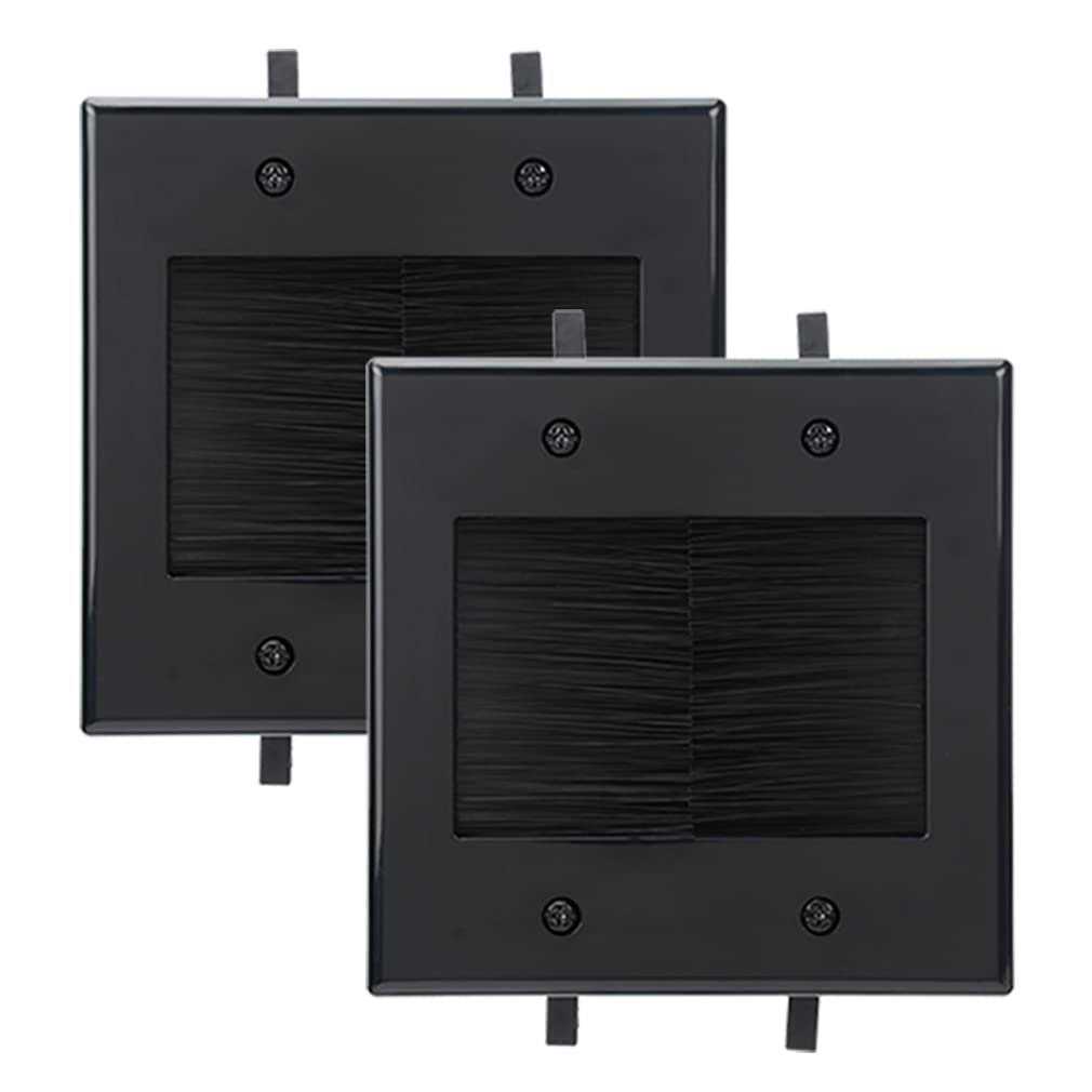 Kebulldola 2 Gang Brush Wall Plate Gang Cable Wall Plate Low Voltage Cables Wall - Cheap Fitting