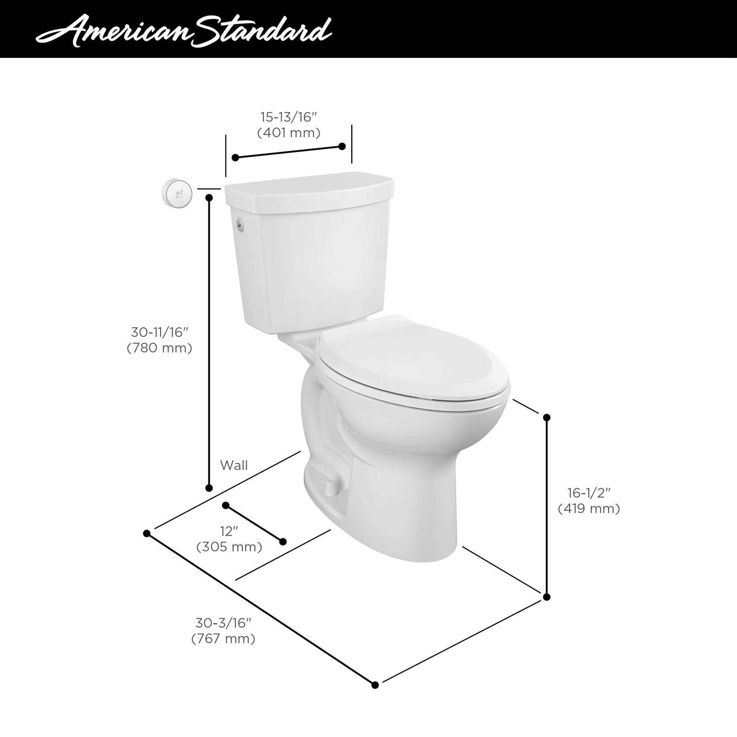 American Standard 215AA709.020 Cadet 1.28 GPF Elongated Two-Piece Toilet - Cheap Fitting