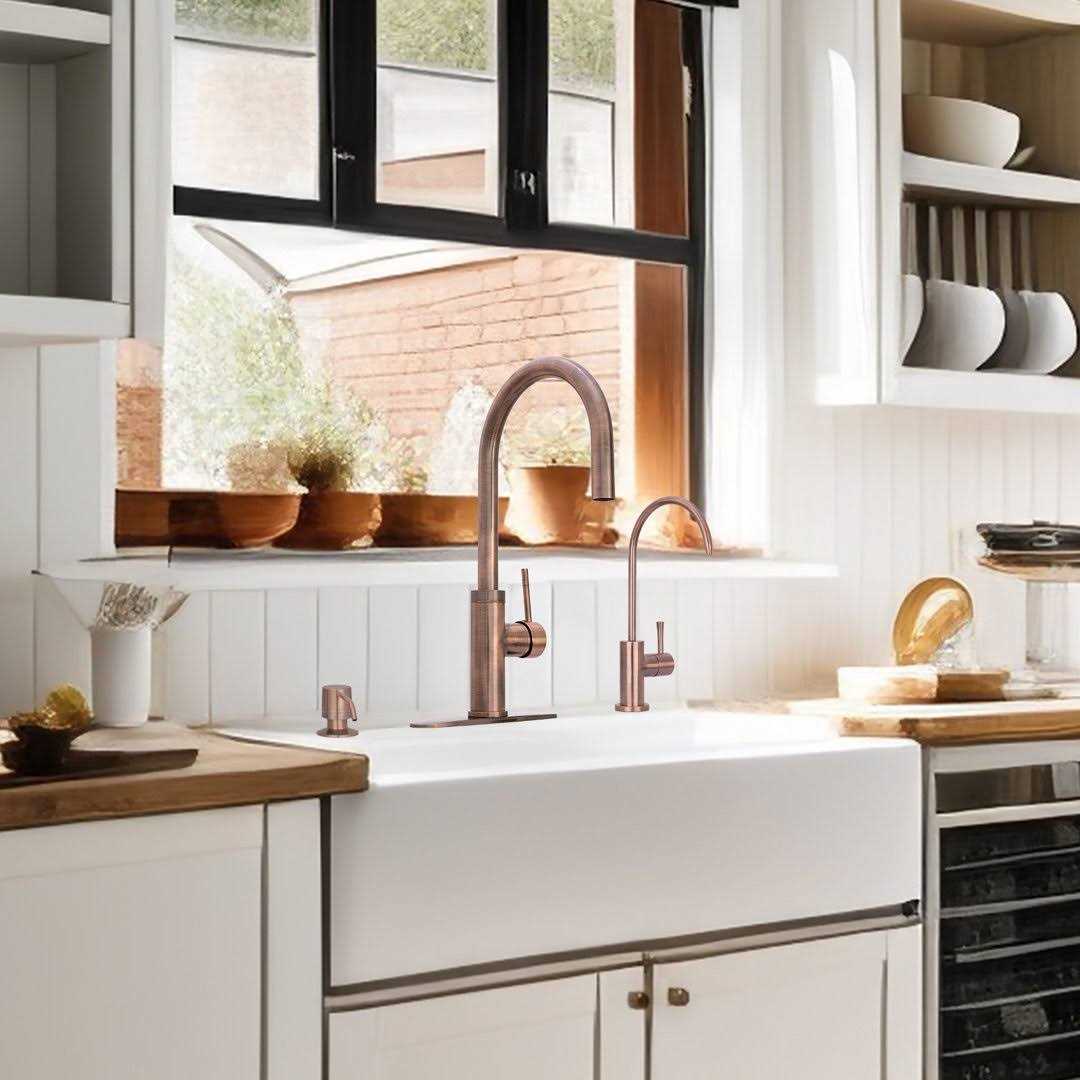 Akicon Single-Handle Pull Down Sprayer Kitchen Faucet with Deckplate - Cheap Fitting