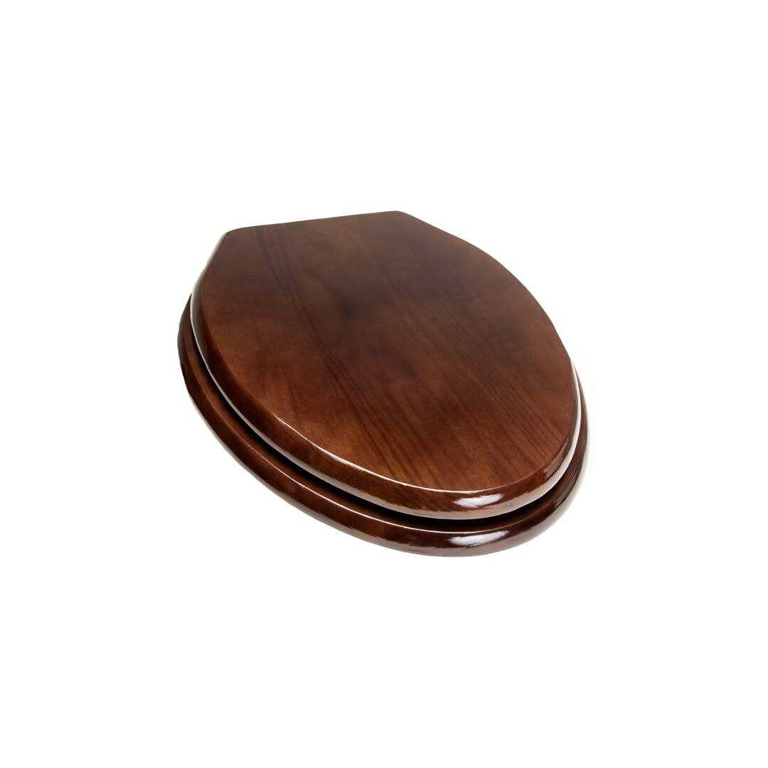Plumbing Technologies Designer Solid Elongated Oak Wood Toilet Seat Hinges 5F1E2 - Cheap Fitting