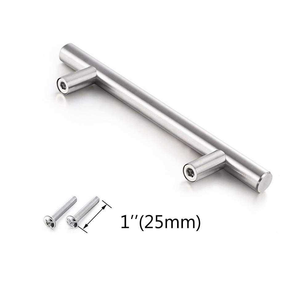 Aimyoo Cabinet Handles Pack of 30 Stainless Steel Hollow Tube T Bar Drawer Pulls Cupboard Knob for Kitchen Furniture Hardware - Cheap Fitting