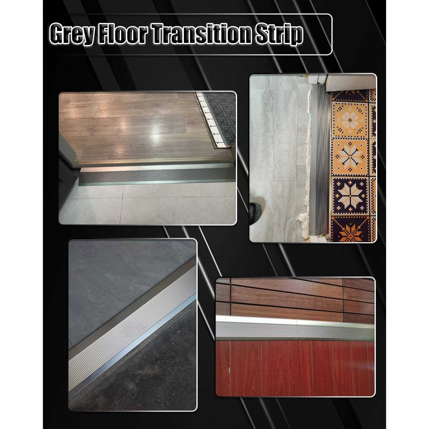 Hrokz 4 inch Floor Transition Strip Threshold Ramp Aluminum 36” Thresholds Reducer for Doorways Wheelchair Tile Wood Floors - Cheap Fitting