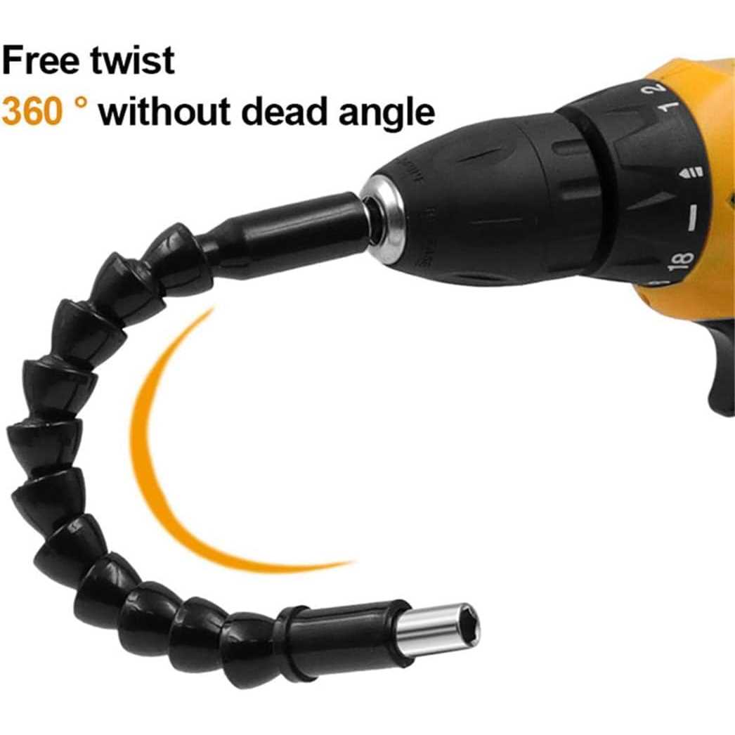 2pcs Flexible Shaft Extension Screwdriver Drill Bit Holder Link for Electronic Drill Hex Screwdriver Soft Shafts,Explore Flexible Extensions - Cheap Fitting