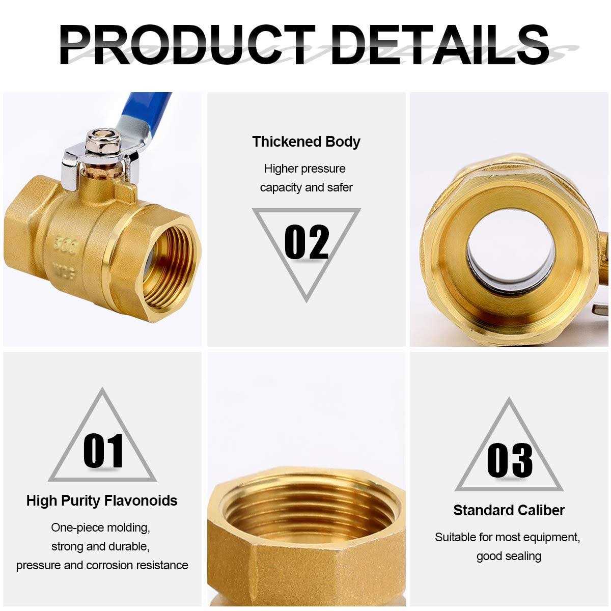 TWOZOZO 3/4 NPT 2PCS Full Port Forged Brass Ball Valve, Full Port Heavy Duty Brass Ball Valve Shut Off Switch for Water and Oil - Cheap Fitting