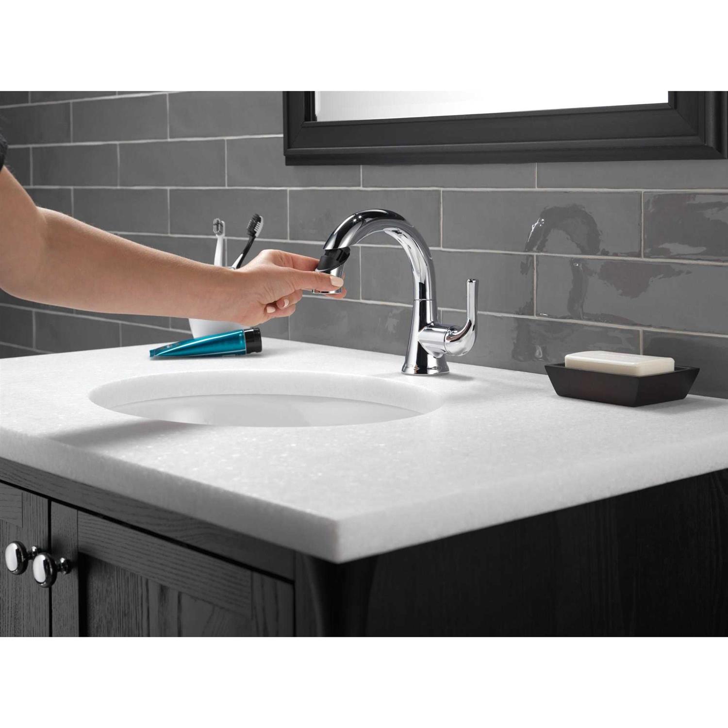 Delta Kayra Single Handle Pull-Down Bathroom Faucet - Cheap Fitting