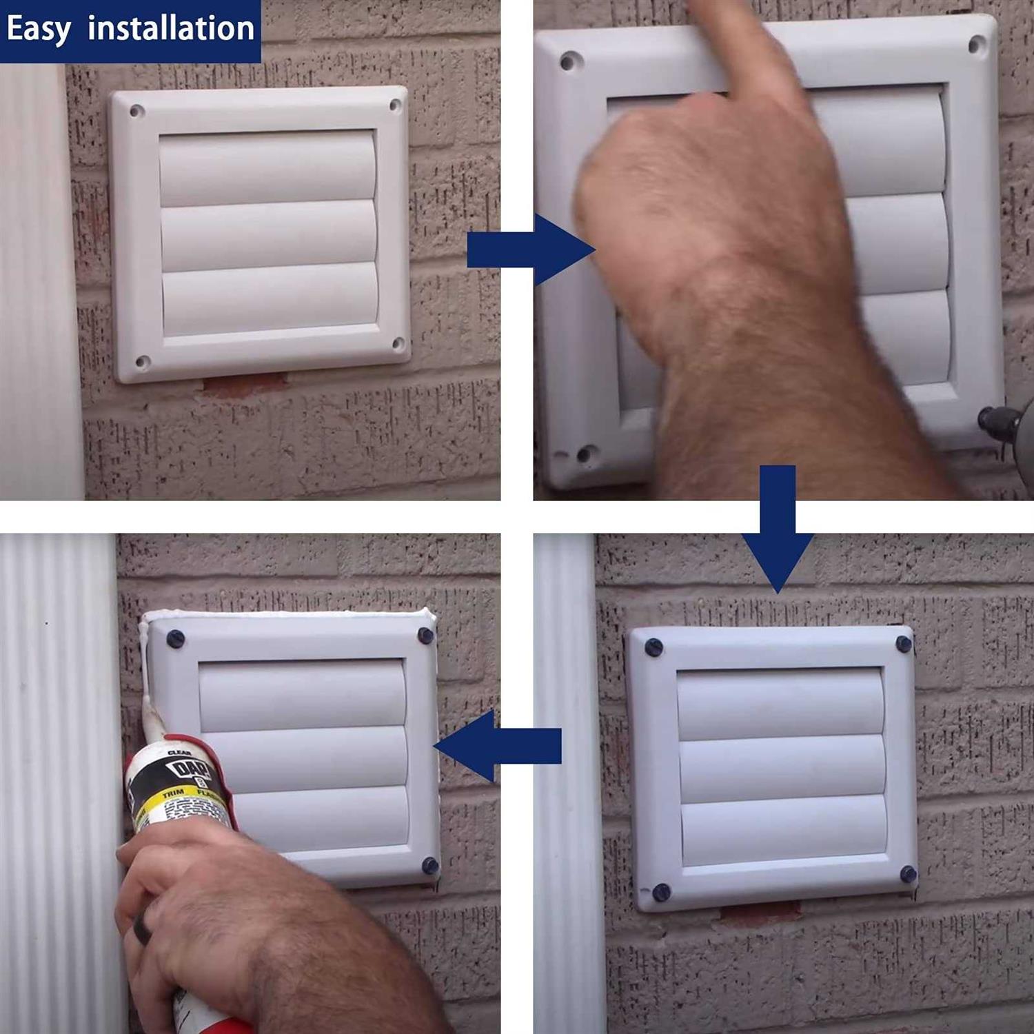 4 Inch Louvered Exhaust Dryer Vent Cover Outdoor Exhaust Cap for 4 Vent Duct Opening - Cheap Fitting