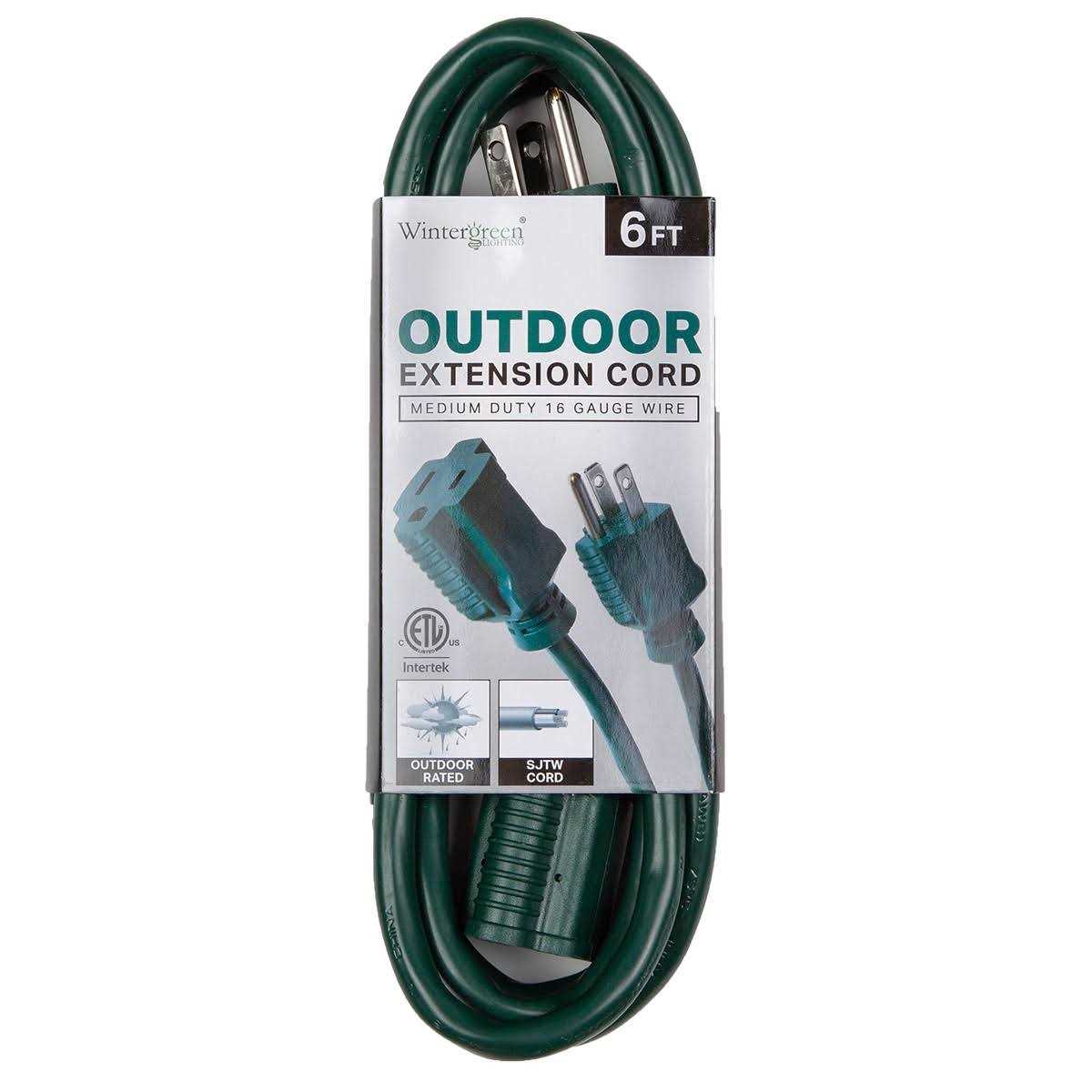 Wintergreen Lighting Sjtw Green Medium Duty Extension Cord - Cheap Fitting