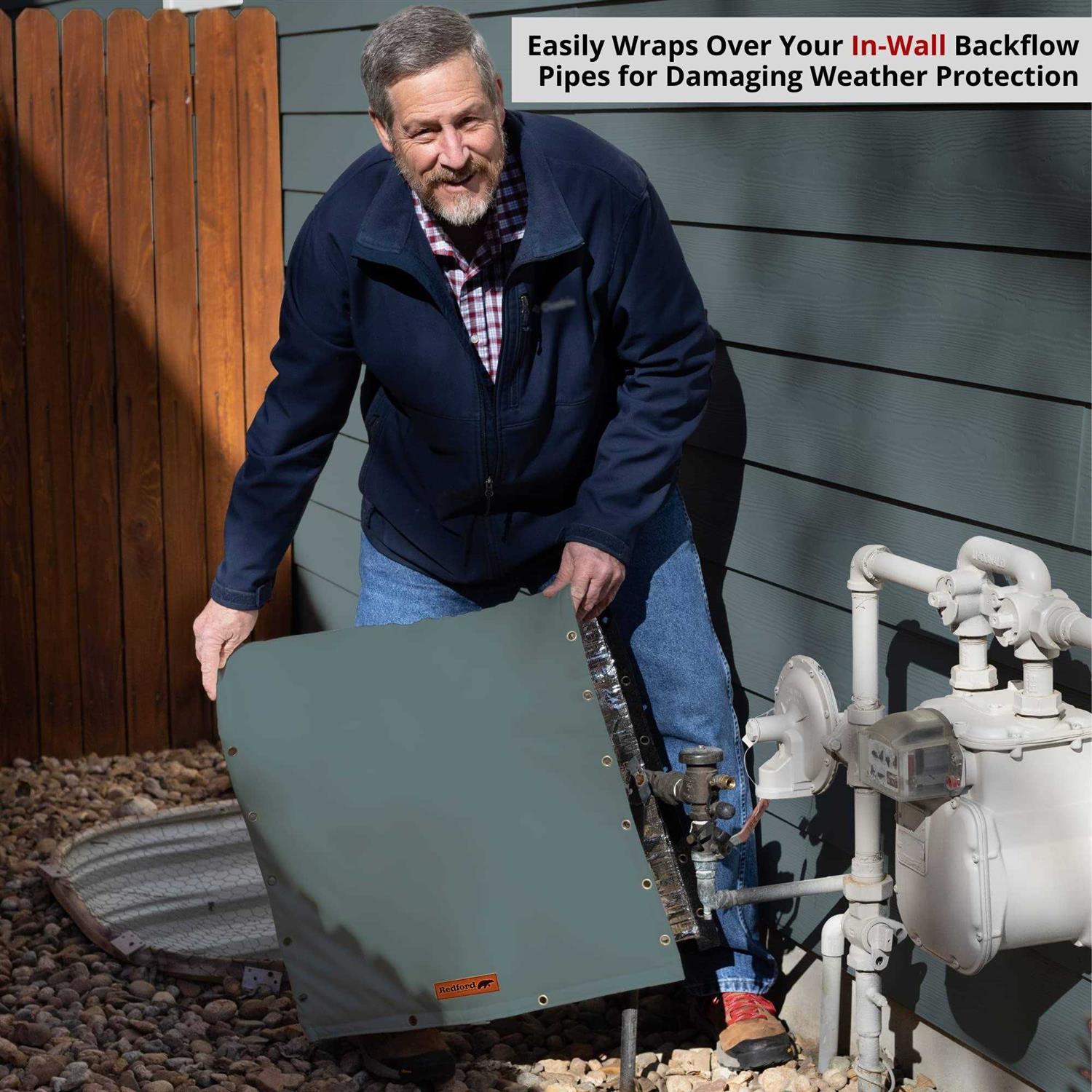 Redford Supply Co. Cold Snap In-Wall 3-Way Opening Custom Double Wall Backflow Preventer Insulation Cover - Cheap Fitting