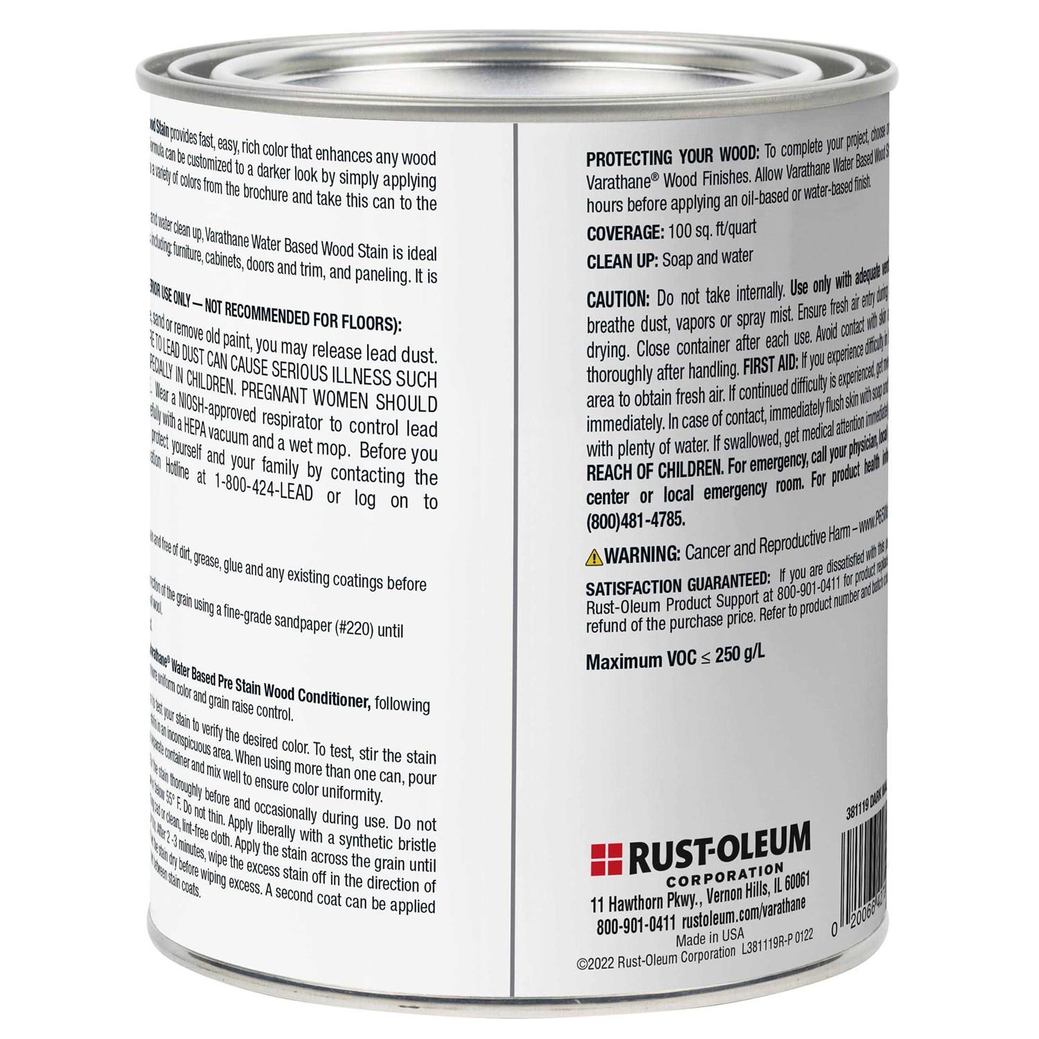 Dark Walnut Varathane Water-Based Wood Stain-381119 - Cheap Fitting