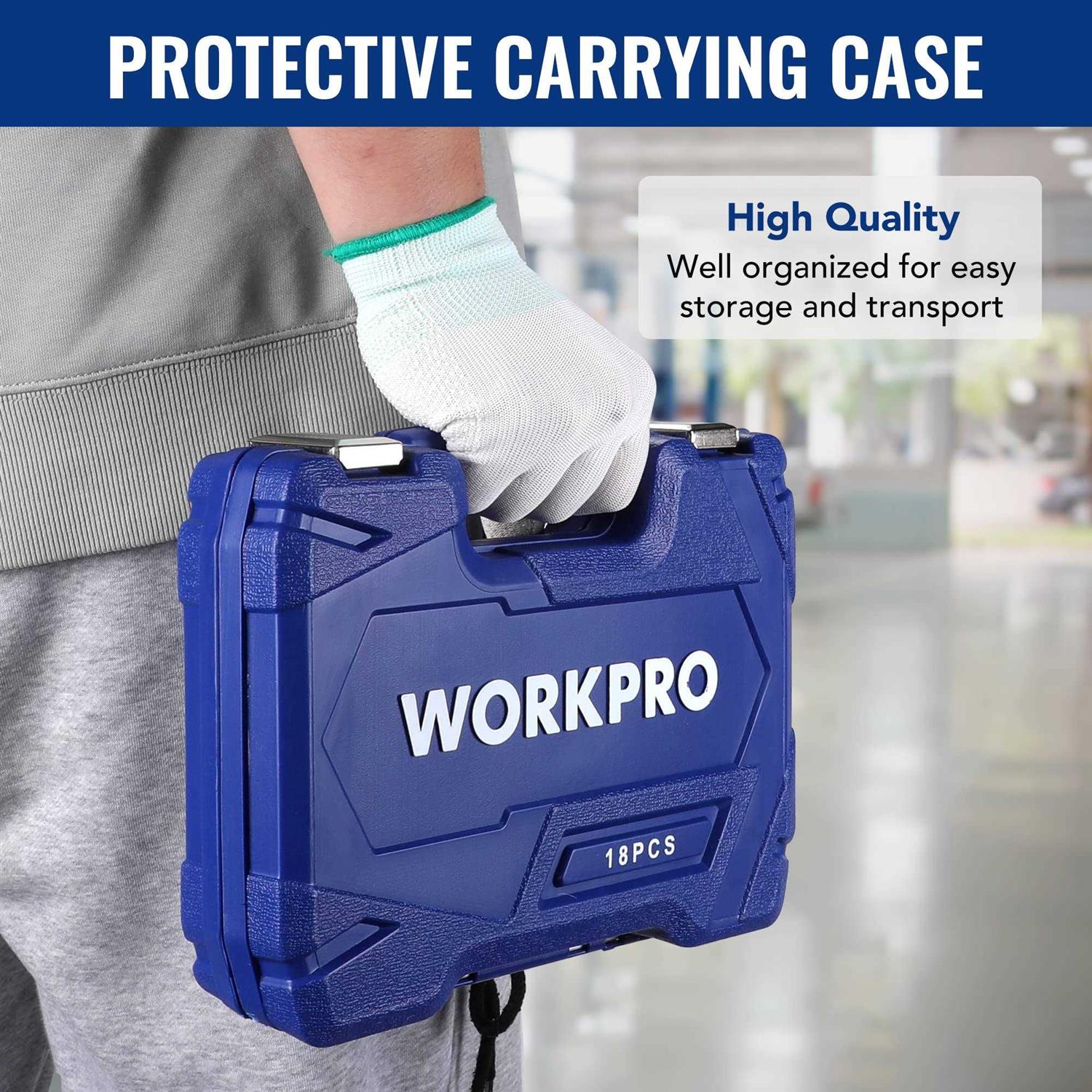 WORKPRO 18-Pieces Drive Tool Accessory Set, Includes Socket Adapters, Socket Extension Bar, Swivel Universal Joints and Impact Coupler - Cheap Fitting