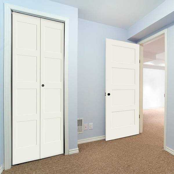 Primed 4 Panel Shaker Bi-Fold Door Trimlite - Cheap Fitting