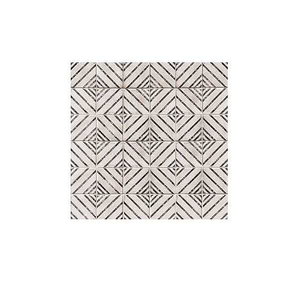 Bedrosians Vivace 4 inch x 4 inch Glossy Porcelain Motif Deco Tile in Rice - Cheap Fitting