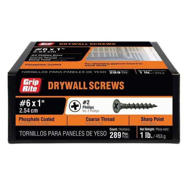 Grip-Rite #6 x 1-in Bugle Coarse Thread Drywall Screws - Cheap Fitting