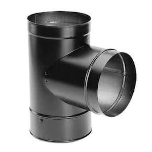 DuraVent PelletVent 4 inch Diameter Black Increaser Tee with Clean 4PVL-T3B - Cheap Fitting
