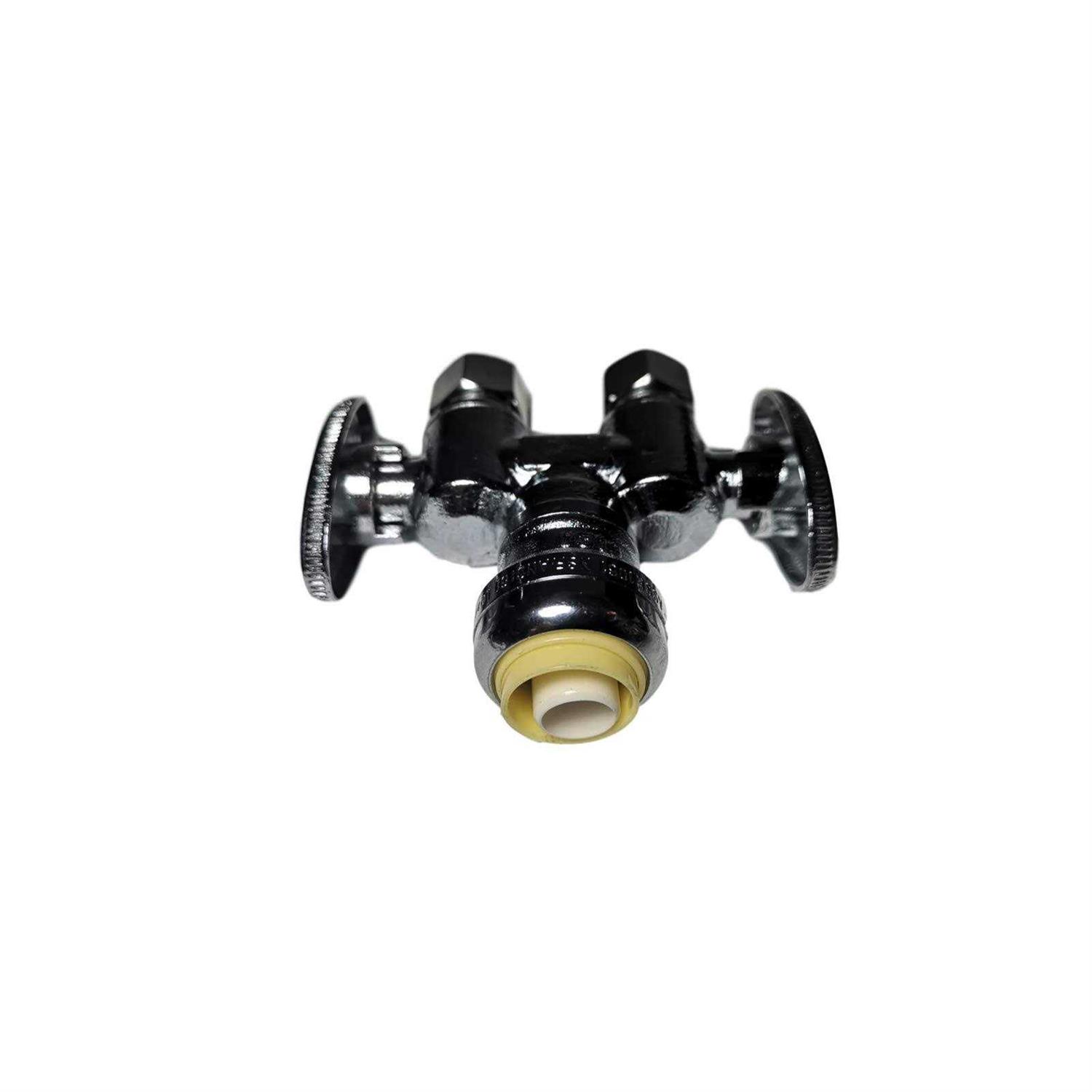 1 Piece XFITTING 1/2 Push Fit x Dual 3/8 OD Compression Straight Valve - Cheap Fitting